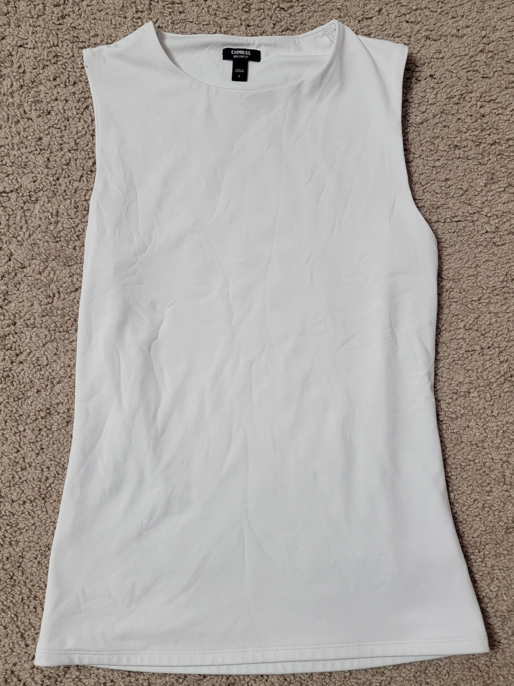 Express White Sleeveless Shell Top